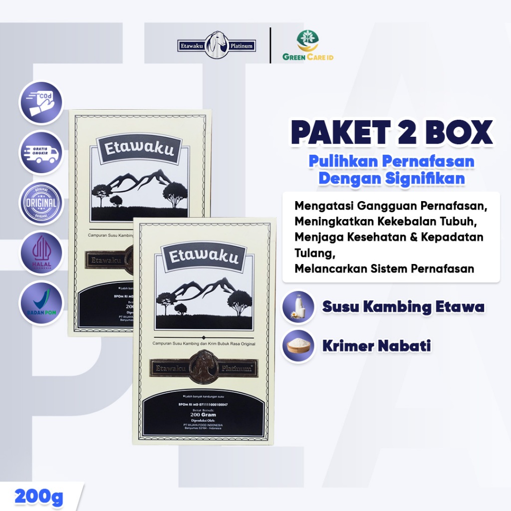 

Etawaku Platinum [Paket 2 Box] - Bantu Atasi Masalah Pernafasan, Asma & Memperkuat Tulang Sendi