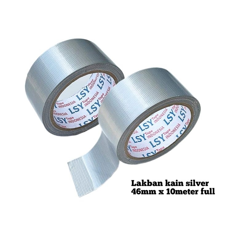 

lakban kain warna silver / cloth tape 46mm x 10meter full LSY TAPE INDONESIA ( CBM )