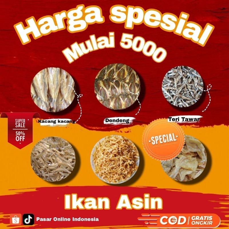 

Aneka Ikan Asin mulai 5000 | Pembelian minimal 4 pcs