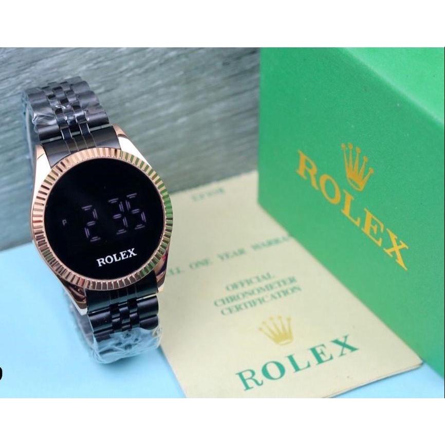 Promo Jam Tangan Wanita Rolex Gerigi Digital Touch Screen Tali Rantai R0111