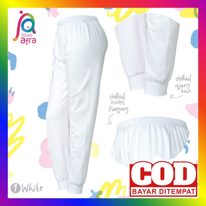 Celana Dalaman Gamis Legging Bahan Kaos Tebal dan Adem Warna Putih untuk Wanita, Nyaman Dipakai Seha