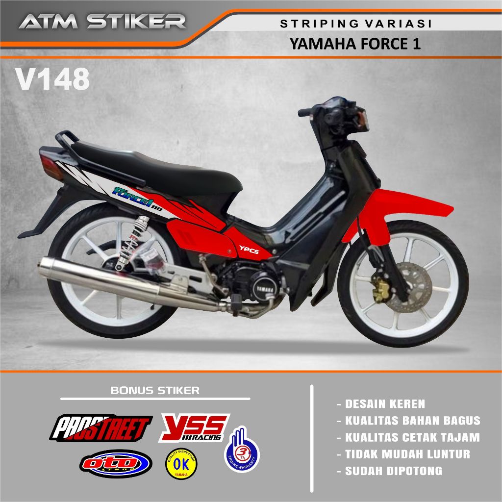 Stiker striping variasi yamaha force 1