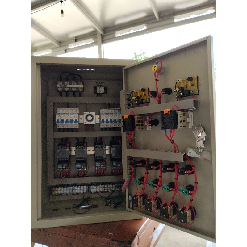 panel blower kandang ayam, 4 blower lantai atas bawah,1phase