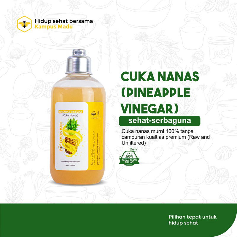 

CUKA NANAS ORIGINAL 250ML ORIGINAL WITH MOTHER 100% NANAS