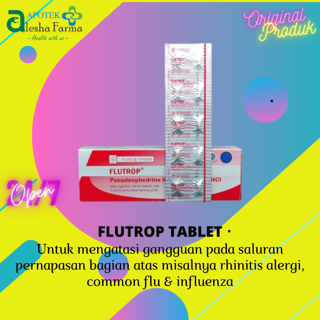 Flutrop Strip 10 Tablet | Flutrop Sirup 60 ml  | Obat Flu