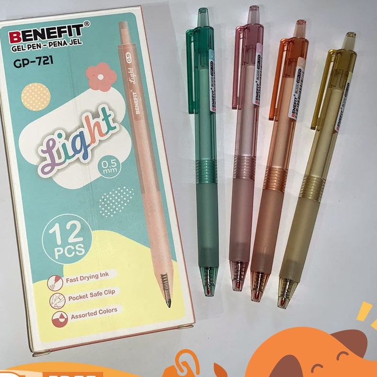 

Benefit Gel Pen LIGHT GP-721 0.5 mm Pulpen Gel Body Transparant Murah