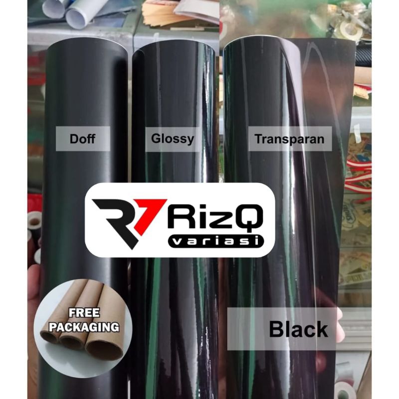 stiker skotlet hitam glossy hitam transparan hitam dop matte merk profix
