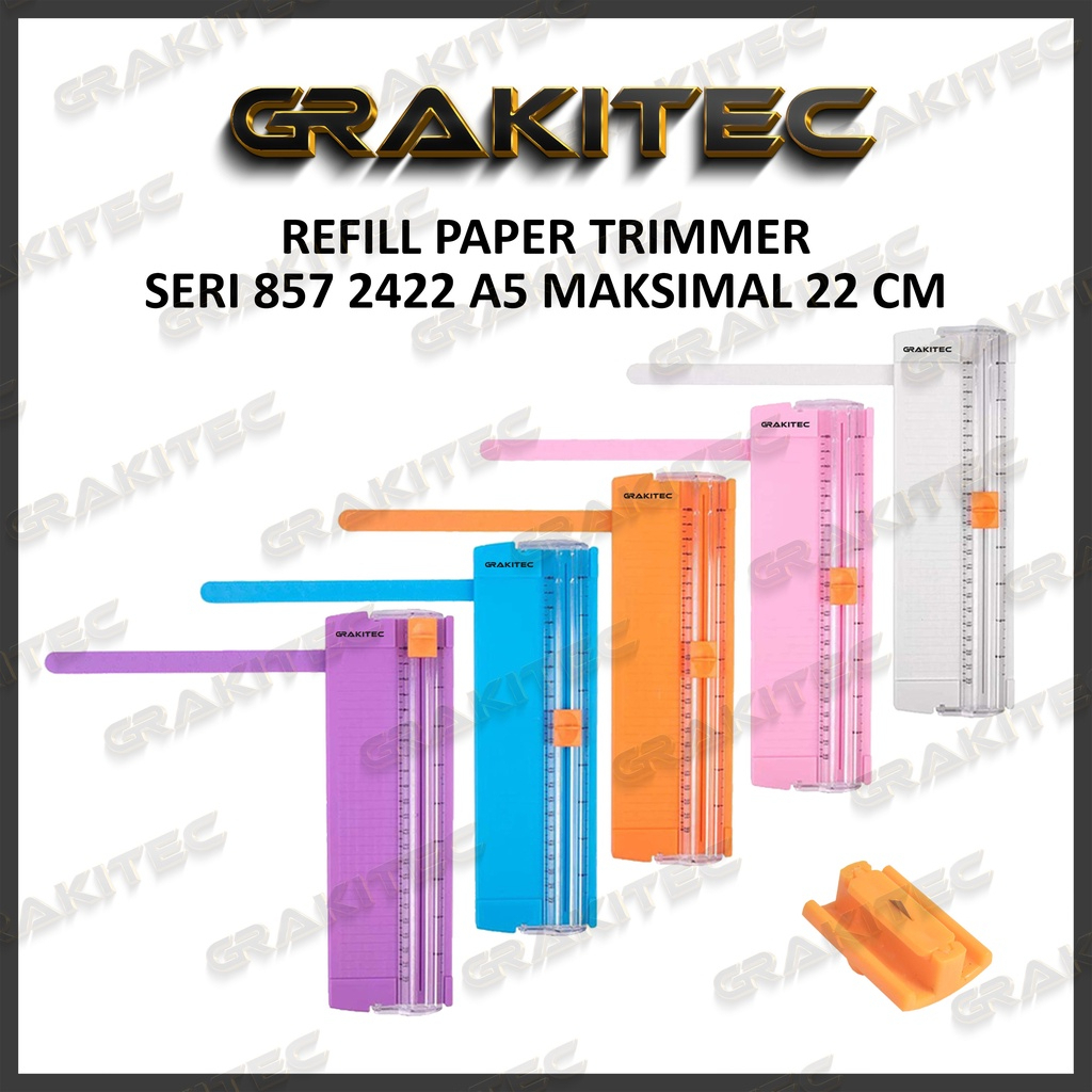 

Alat Pemotong Kertas A5 / A4 Vertikal / Paper Cutter / Paper Trimmer 857 A5 GRAKITEC Maks 22 CM