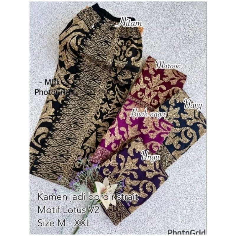 kamen bordil benang emas motif "LOTUS"/kamen jadi/rok bali/songket