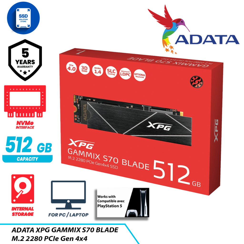 ADATA SSD XPG Gammix S70 Blade 512GB - SSD M.2 NVMe Gen 4x4