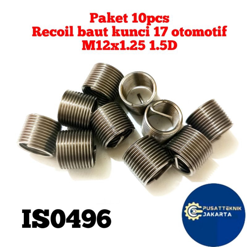 paket 10pcs Recoil m12x1.25 1.5D recoil baut 17 helicoil baut kunci 17 otomotif bukan baut 10