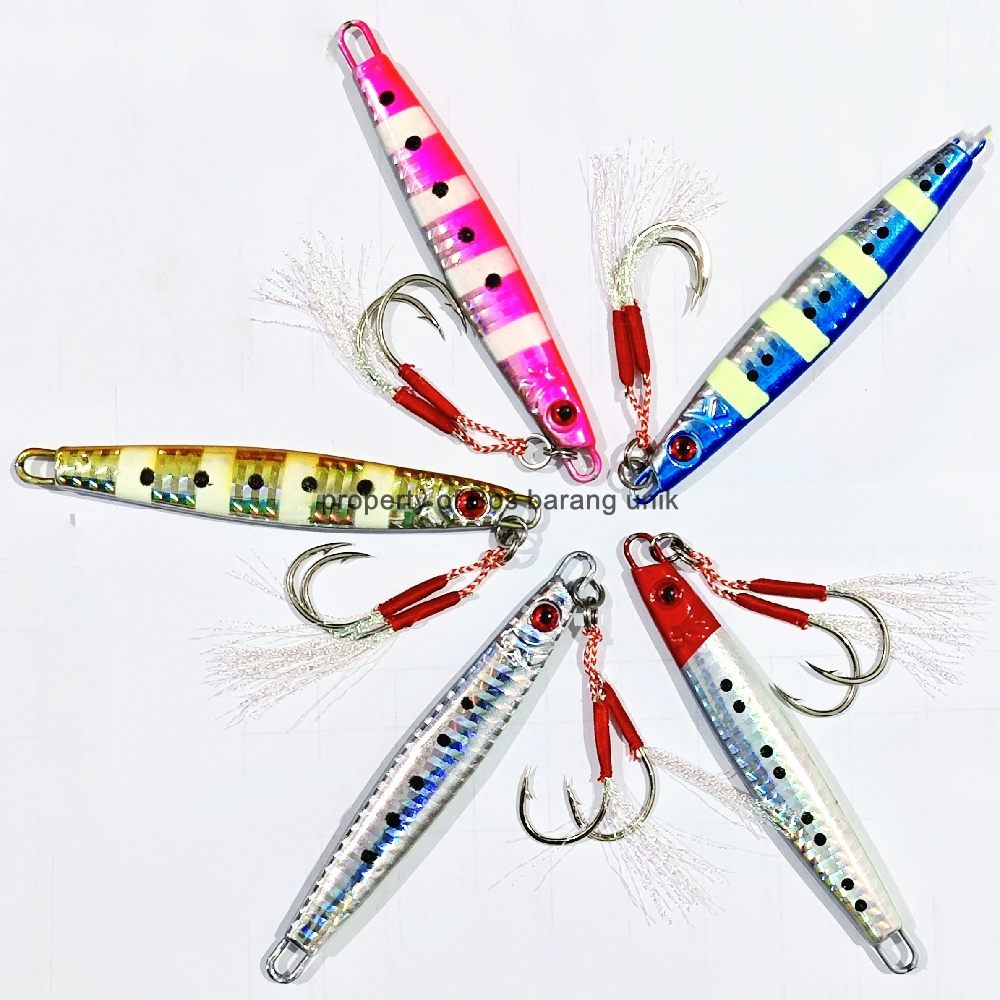 Umpan Pancing Metal Jig Jig Coro GID 20gr 30g 40 gram 60gram 100 gr dapat kail double assist Hook