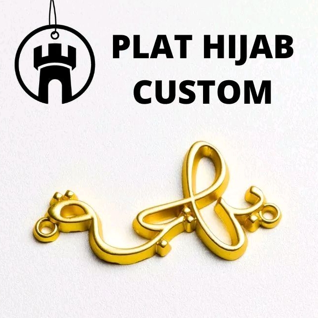 Plat Hijab Alloy Kualitas Terbaik - Custom Plat Gamis Kerudung Branding Logo Hijab