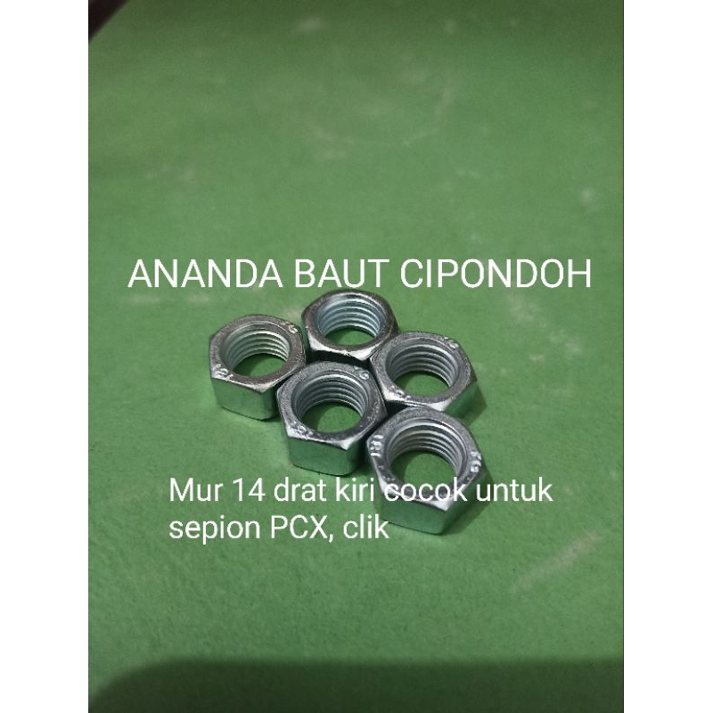 Mur 14 drat kiri cocok untuk sepion pcx, vario 150