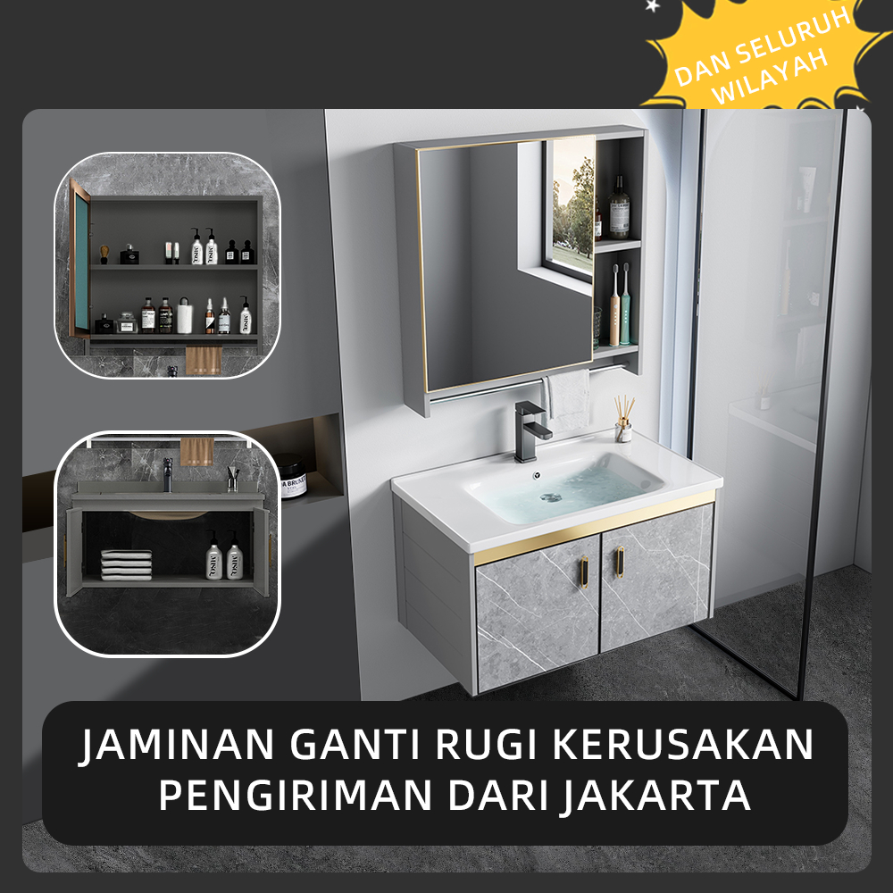 Wastafel Lemari penyimpanan kamar mandi Wastafel kamar mandi Lemari cermin kamar mandi Kabinet basko