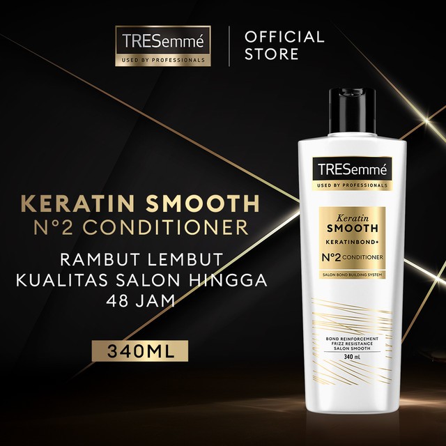 TRESEMME Hair Conditioner Keratin Smooth Rambut Lembut 48 Jam* Perawatan Rambut dengan Hydrolyzed Ke