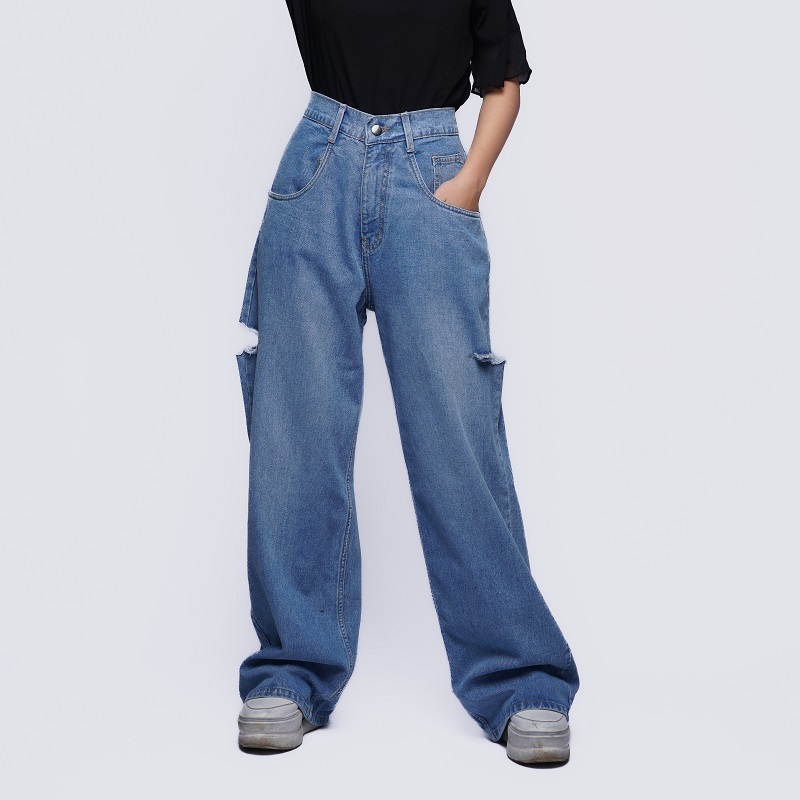 Celana Kulot Jeans Panjang Fashion Balenciaga - DLINE