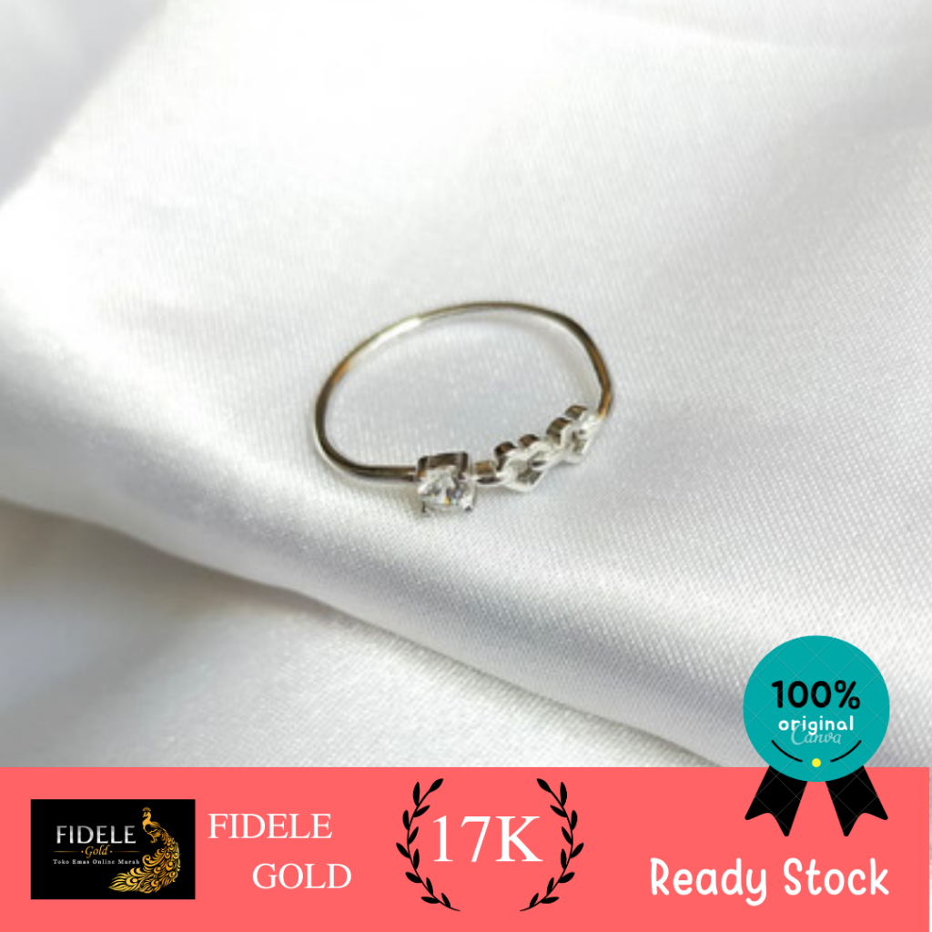 Cincin allura fashion simple polos emas putih 750 kadar tua 17k