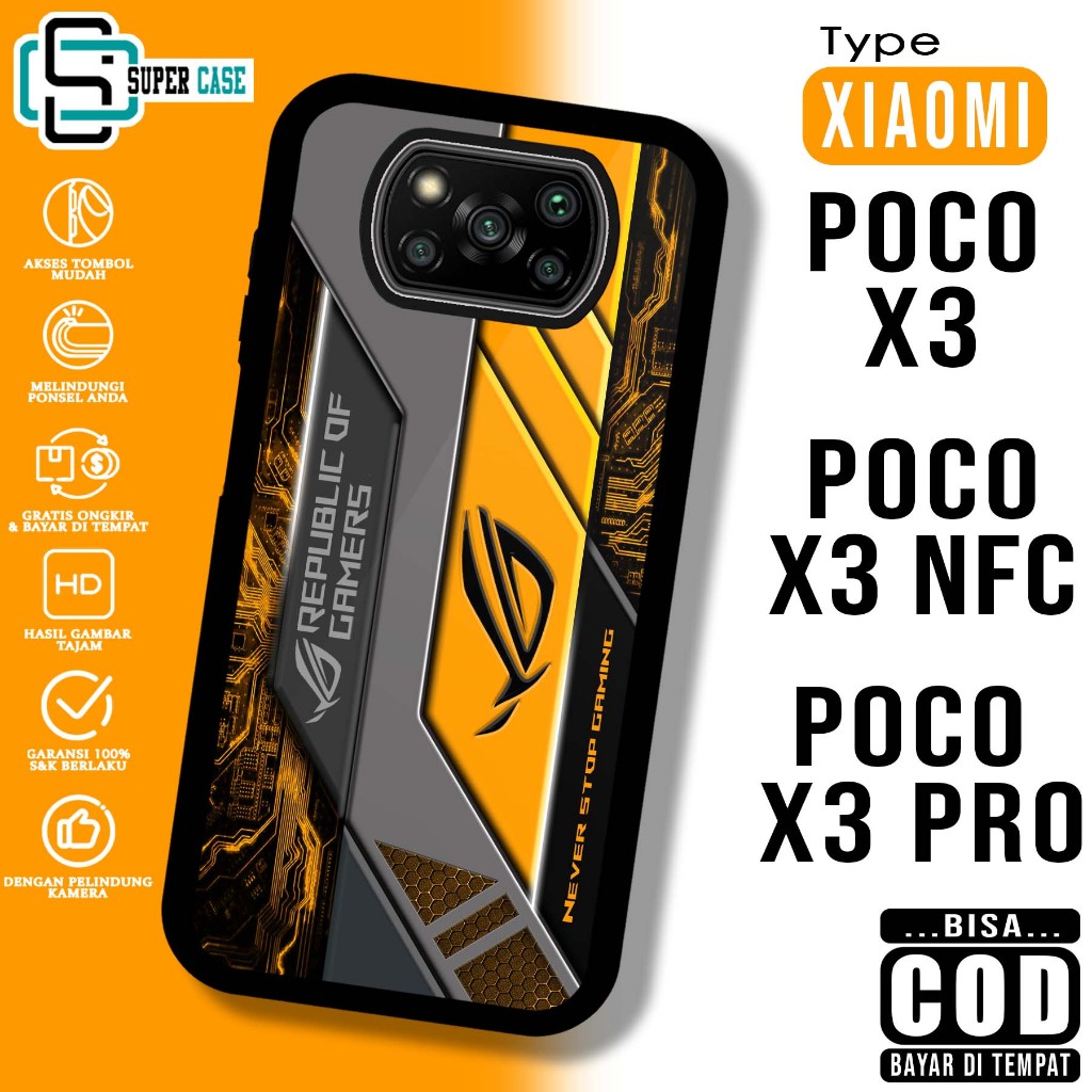 Case For XIAOMI POCO X3 POCO X3 NFC POCO X3 PRO ROG1 Softcase Glossy Casing Handphone Silicon Glass