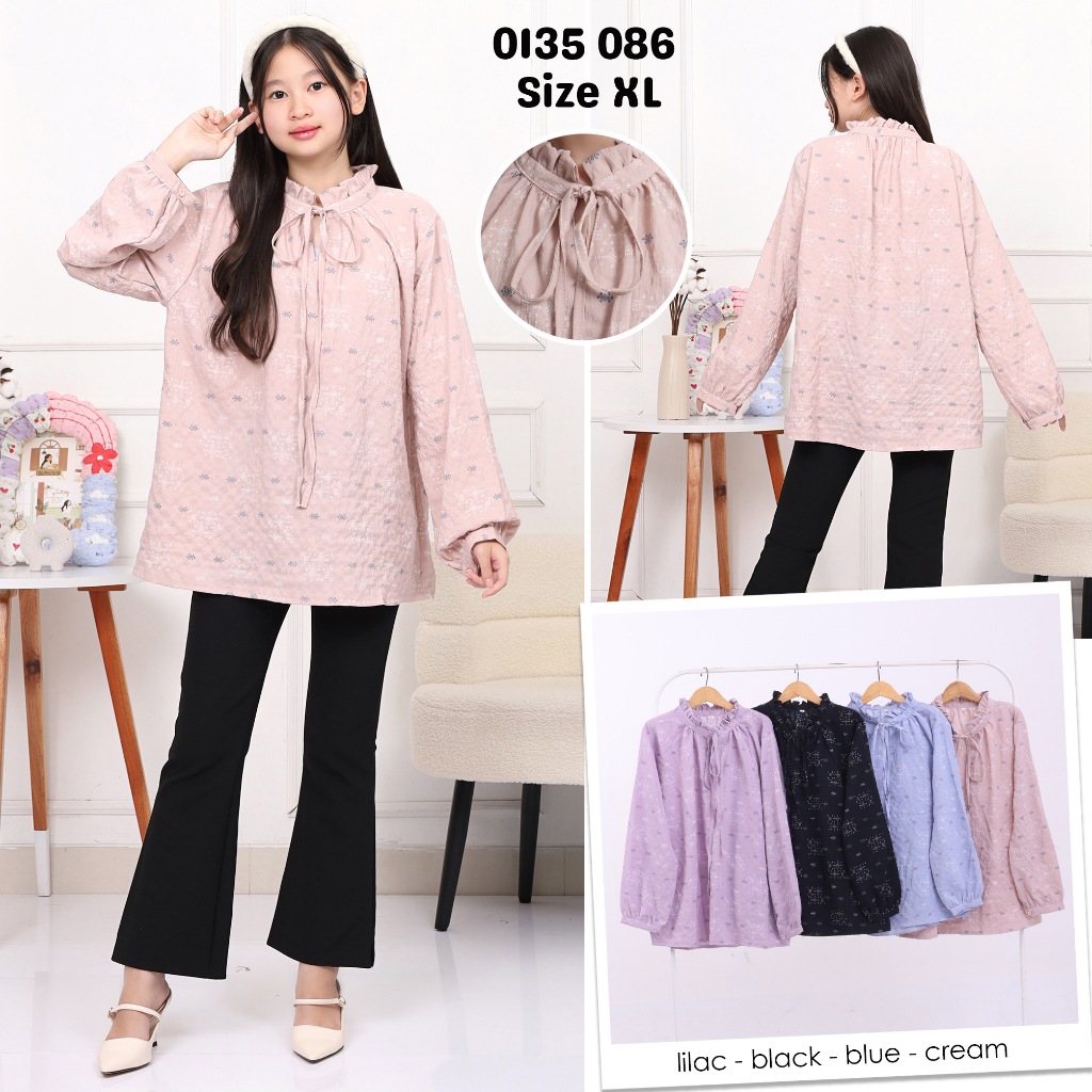 Playhouse Kemeja Tunik Etnik Blouse Fashion Anak Perempuan Lengan Panjang 6-15 Tahun