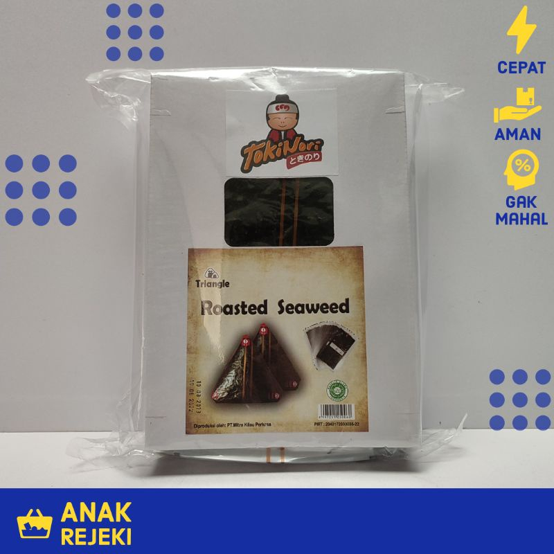 

Tokinori Nori Onigiri Wrapper Rumput Laut 100 lembar - Roasted Seaweed Triangle Wrapper Sushi Nori 1 box
