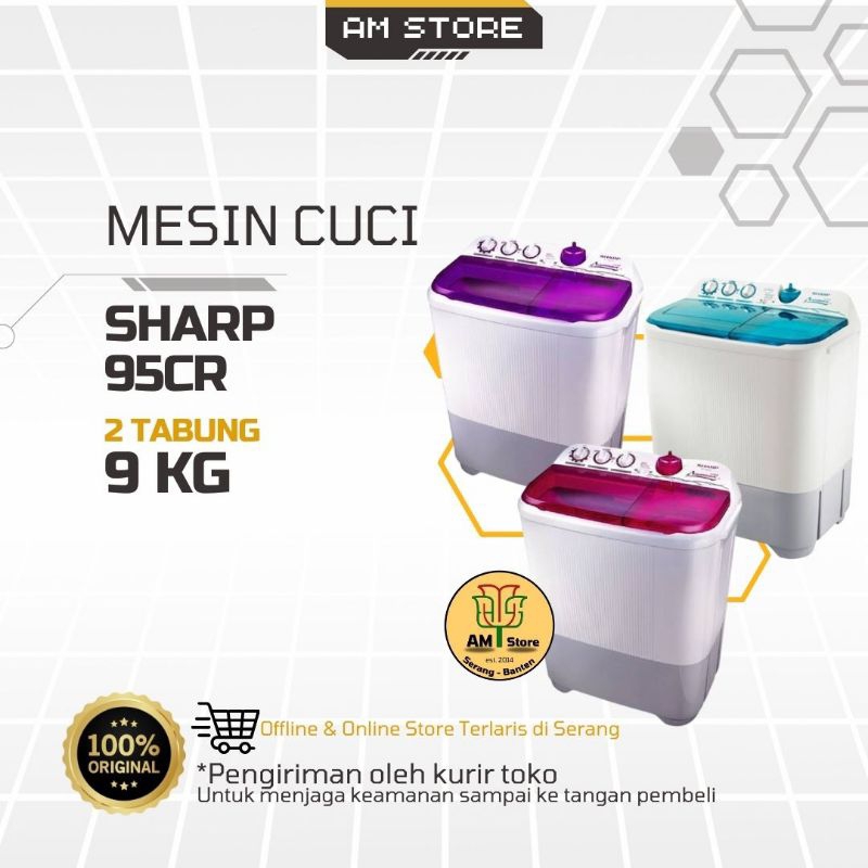 Mesin Cuci Sharp 95CR 9kg (2 Tabung)