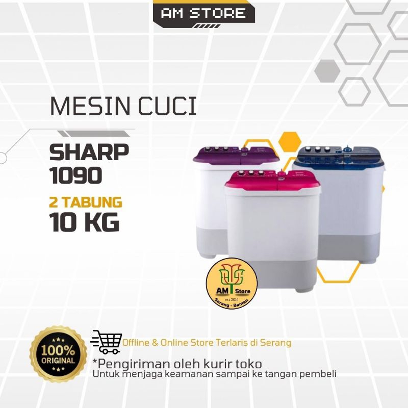 Mesin Cuci Sharp 1090 10kg (2 Tabung)