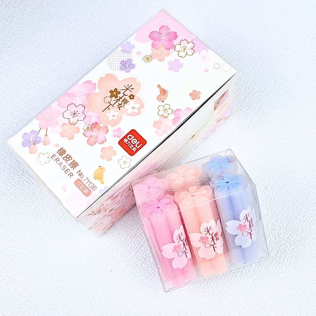 

Deli Eraser / Penghapus PVC Desain Bunga Sakura Menghapus dengan Bersih