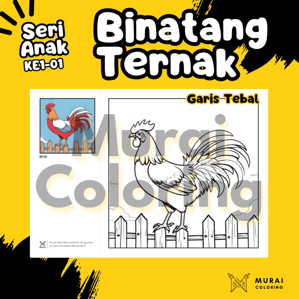 

Kertas Gambar Mewarnai Anak - Binatang Ternak KE1