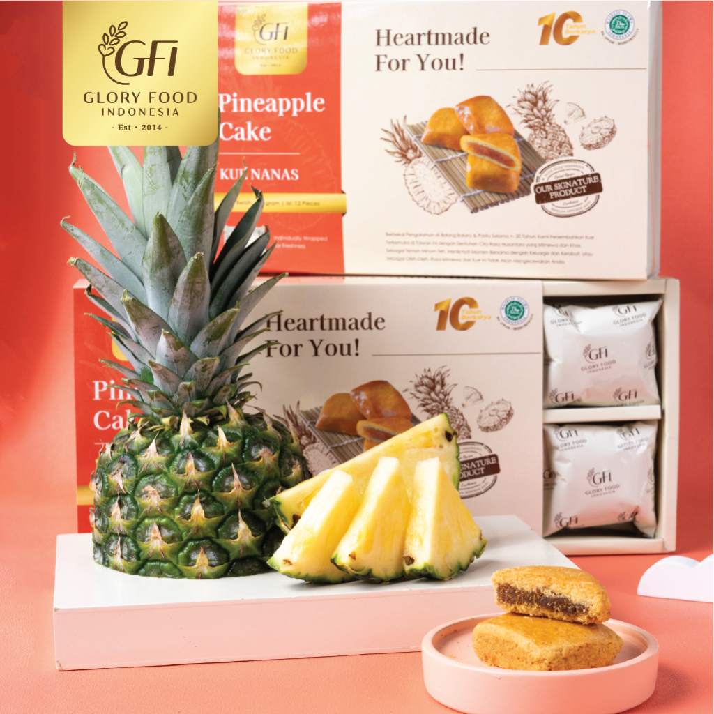 

GFI Glory Cake Pineapple Cake 400 Gram | Nastar Nanas | Kue Kering Nanas Asli Isi 12 Pcs | Oleh Oleh Surabaya Premium Eksklusif Higienis | Individually Wrapped