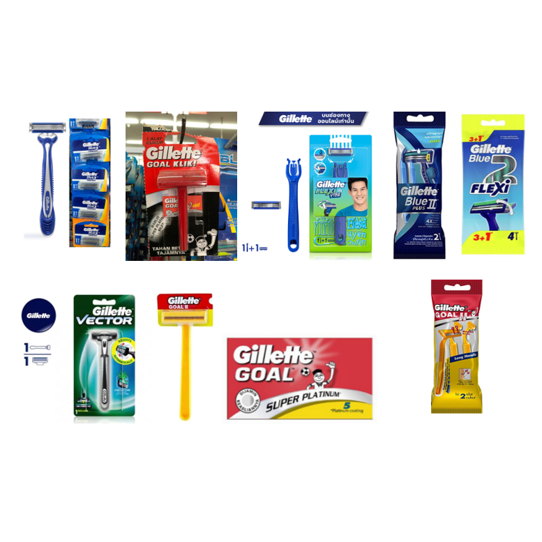 Alat Cukur Kumis Jenggot Gillette 2 Mata Pisau 3 Mata Pisau Razor / Gillette Silet Goal