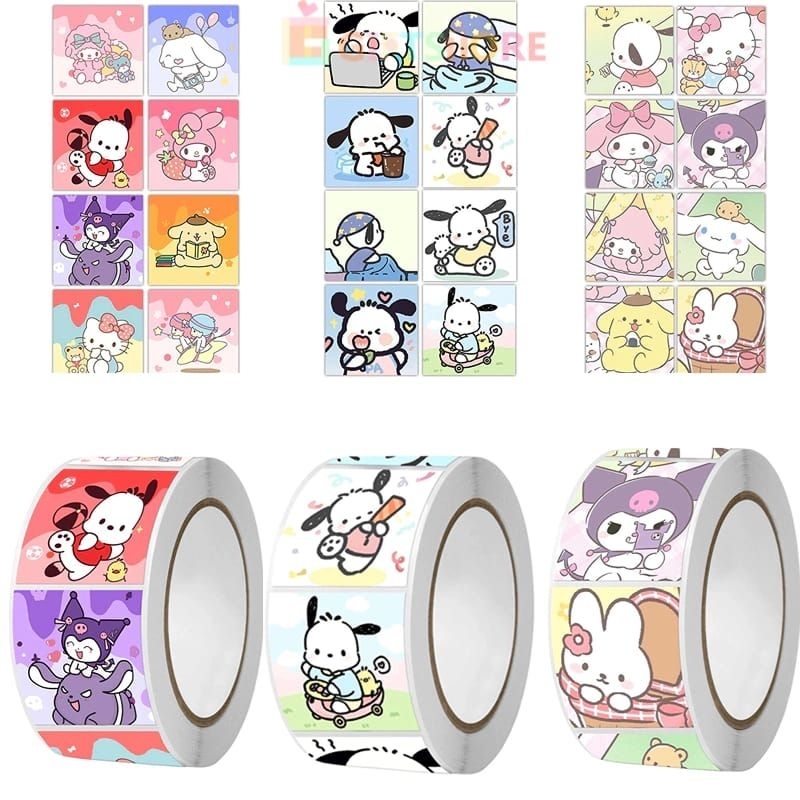 

500pcs sticker roll sticker sanrio Stiker sanrio sanrio sticker stiker gulungan stiker roll sanrio roll sticker roll stiker melody stiker lotso stiker pompurin stiker cinnamoroll sticker kuromi