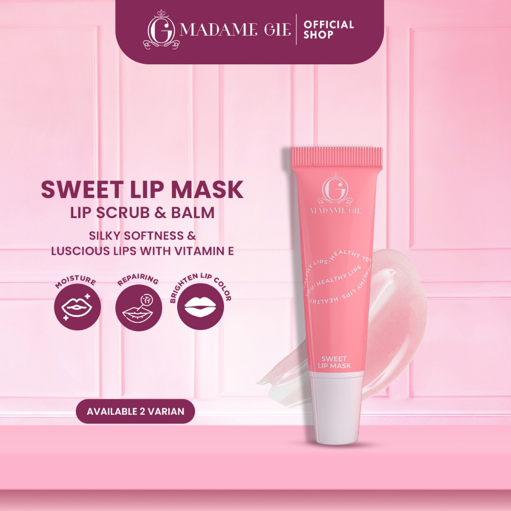 [FLASH SALE] Madame Gie Sweet Lip Mask - Lip Scrub Vitamin E, Lip Balm, Moisturizer, Serum Bibir Cer