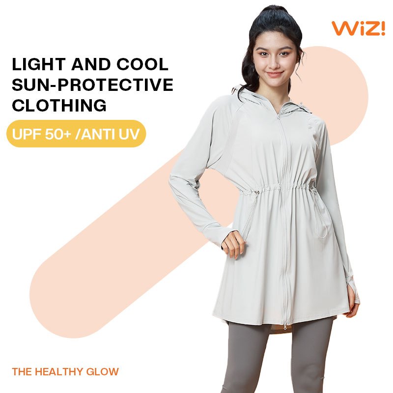 WiZi Jaket Parasut Wanita Oversize Jaket Anti UV Baju Olahraga Wanita Airy Jaket UPF50+ (MT06)