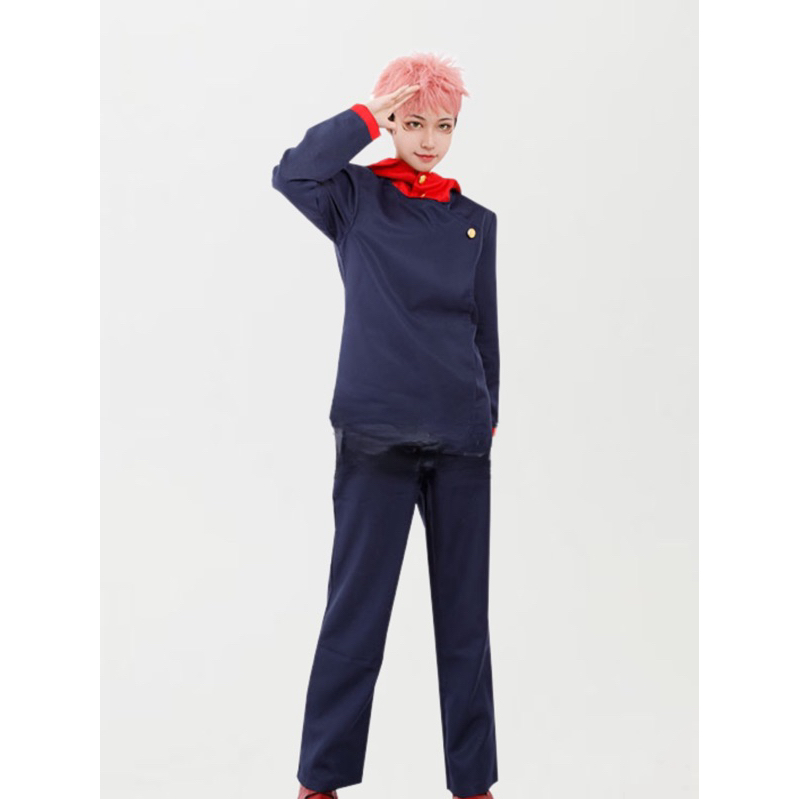 【Lolicos】Ready Itadori Yuji Jujutsu Kaisen Cosplay Costume Anime Uniform School Seifuku Kostum Wig Y