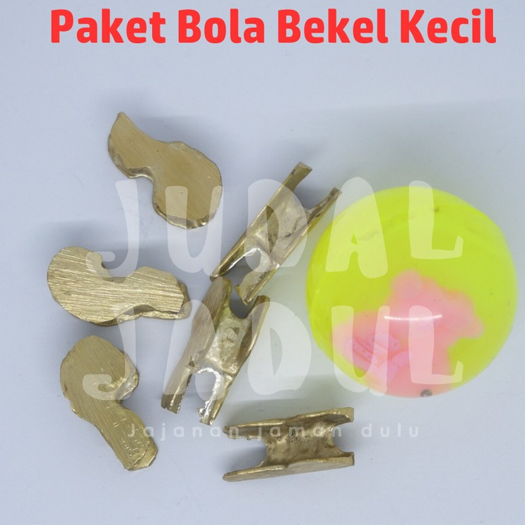Bola Bekel Karet Fullset Kecil & 6 Biji bekel Timah