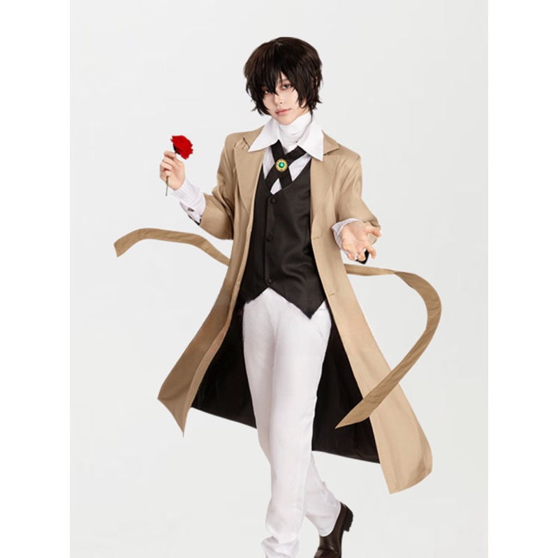 【Lolicos】Ready Osamu Dazai Bungou Stray Dogs Cosplay Costume Fullset Anime Kostum Coat