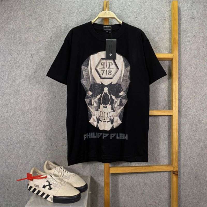 KAOS DISTRO PHILIPP PLEIN PRIA PREMIUM KATUN COMBED BAJU PP MOTIF TENGKORAK