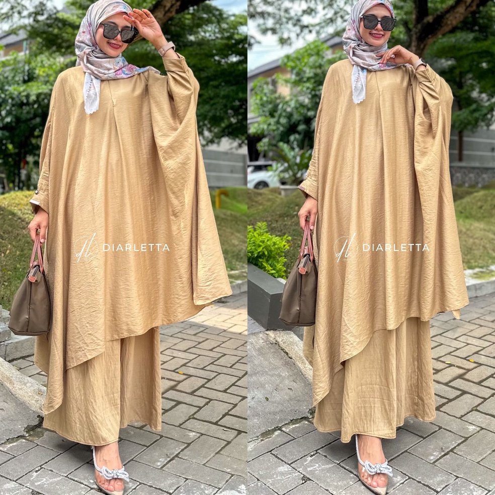 KODE L47G Haliza Set Rok Abaya Malayu Jumbo Set Melayu Viral Polo Linen BY DIARLETTA