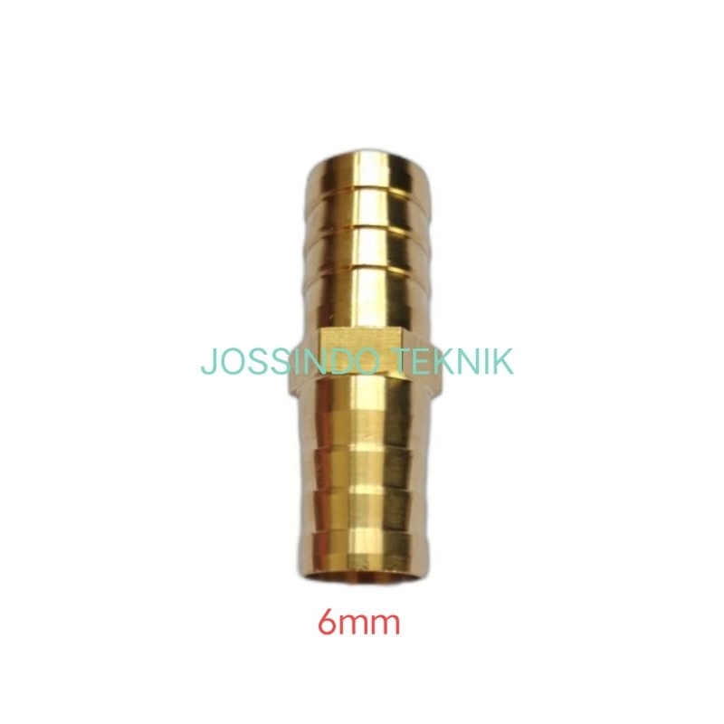 Sambungan Selang Lurus 1/4" (6mm) Kuningan / Nepel Lurus 1/4" ( 6mm) Kuningan