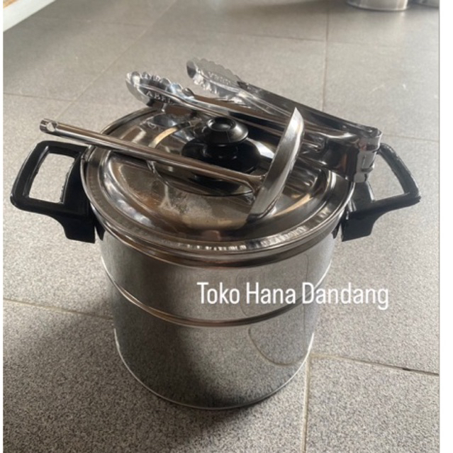 DANDANG BAKSO UKURAN 16 & 18cm STAINLISH *PEGANGAN HITAM ANTI PANAS*