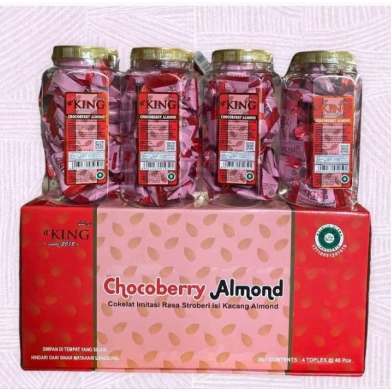 

Coklat Almond, Cocoberry Almond 1 box Isi 4 toples