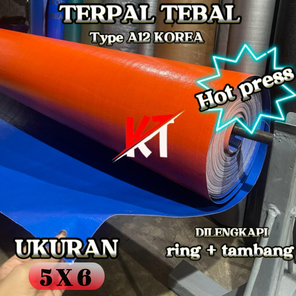 TERPAL PLASTIK TEBAL UKURAN 5x6 TYPE A12 KOREA