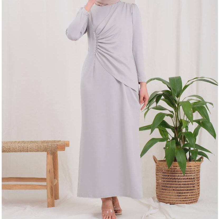 Kiyah dress casual muslimah kekinian gamis pesta simple elegan