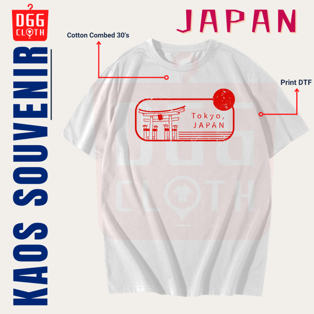 DGGClothing Kaos Oleh-Oleh Japan Tshirt Baju Souvenir Kota Jepang Tokyo Kyoto Osaka Terbaru Dewasa A