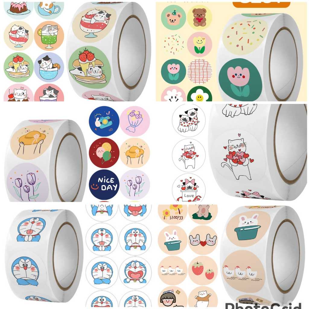 

STICKER ROLL GULUNG ISI 500PCS KARAKTER