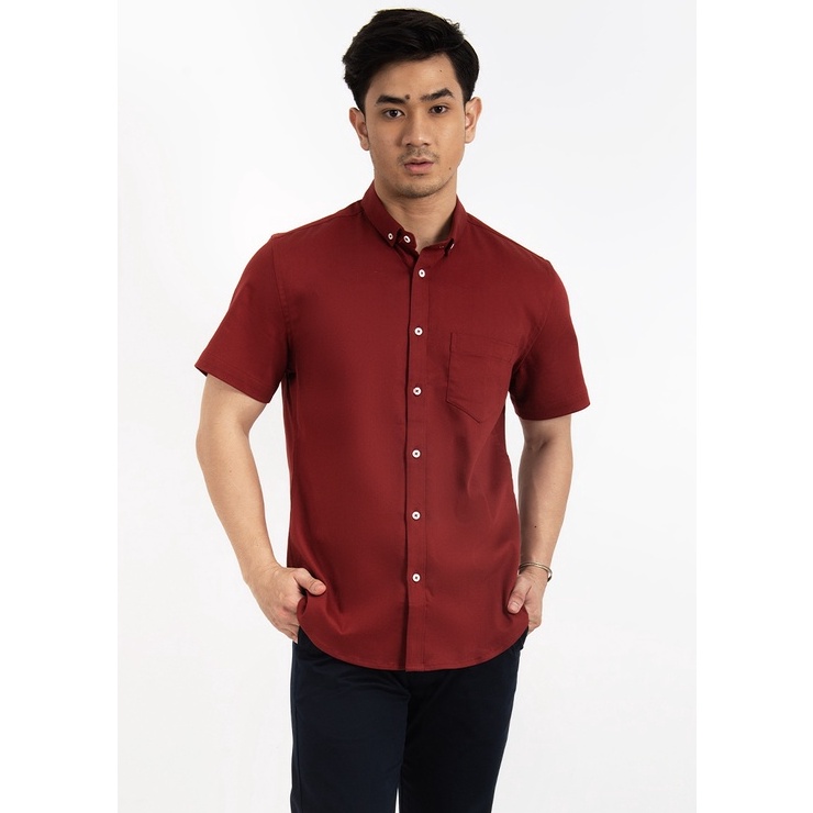 New Stock MOC Kemeja Lengan Pendek Pria MOGIGO BESTBUY  MAROON