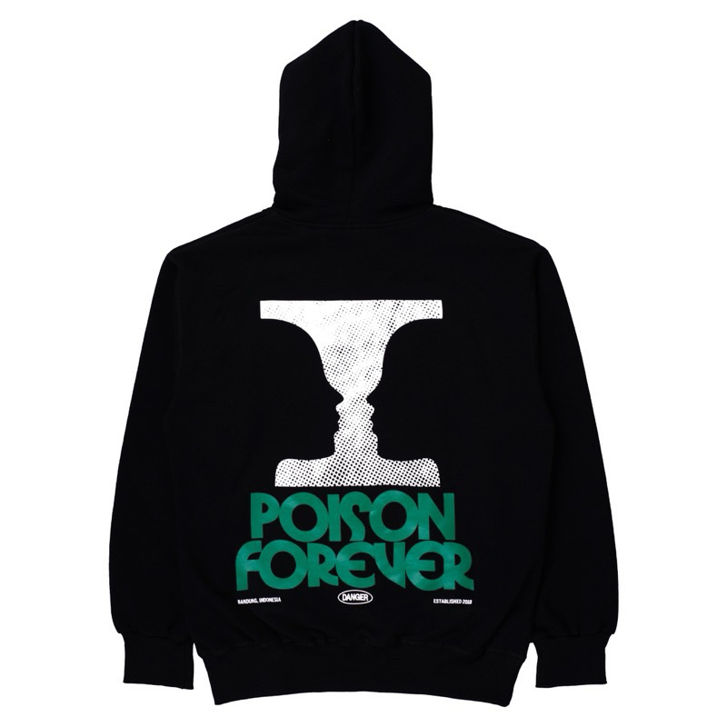 [ Berkualitas ] Poison Forever Hoodie Hitam - PH001 Logo Sweatershirt Unisex