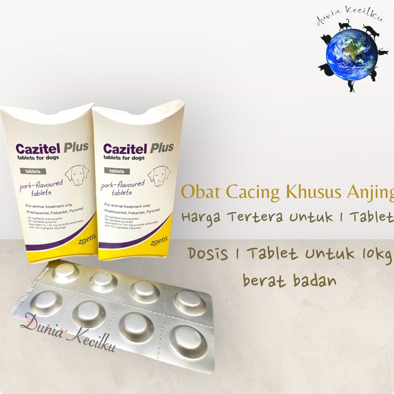 LANGSUNG KIRIM Cazitel Plus for Dogs  Cacing Anjing Per Tablet