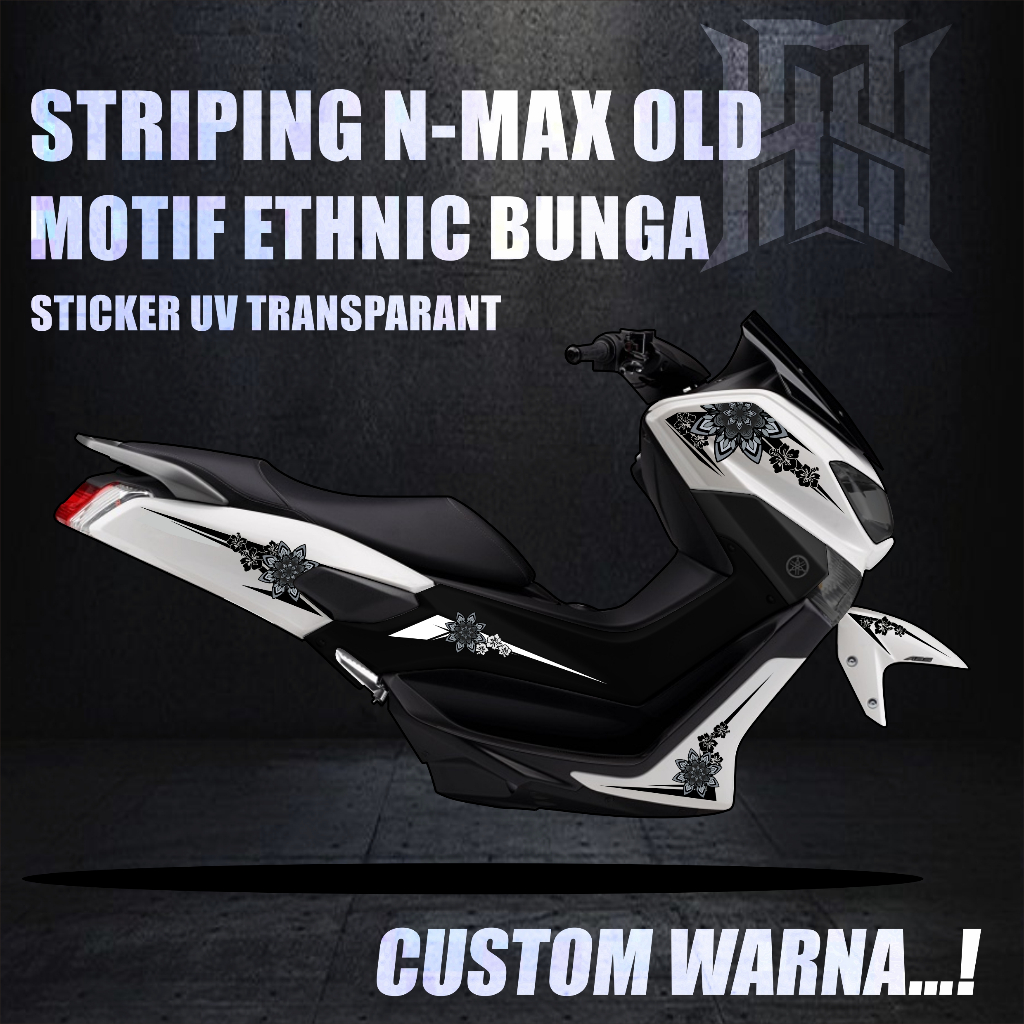 STRIPING LIVERY NMAX OLD STIKER MOTIF ETHNIC BUNGA TRANSPARANT UV MAXDECAL